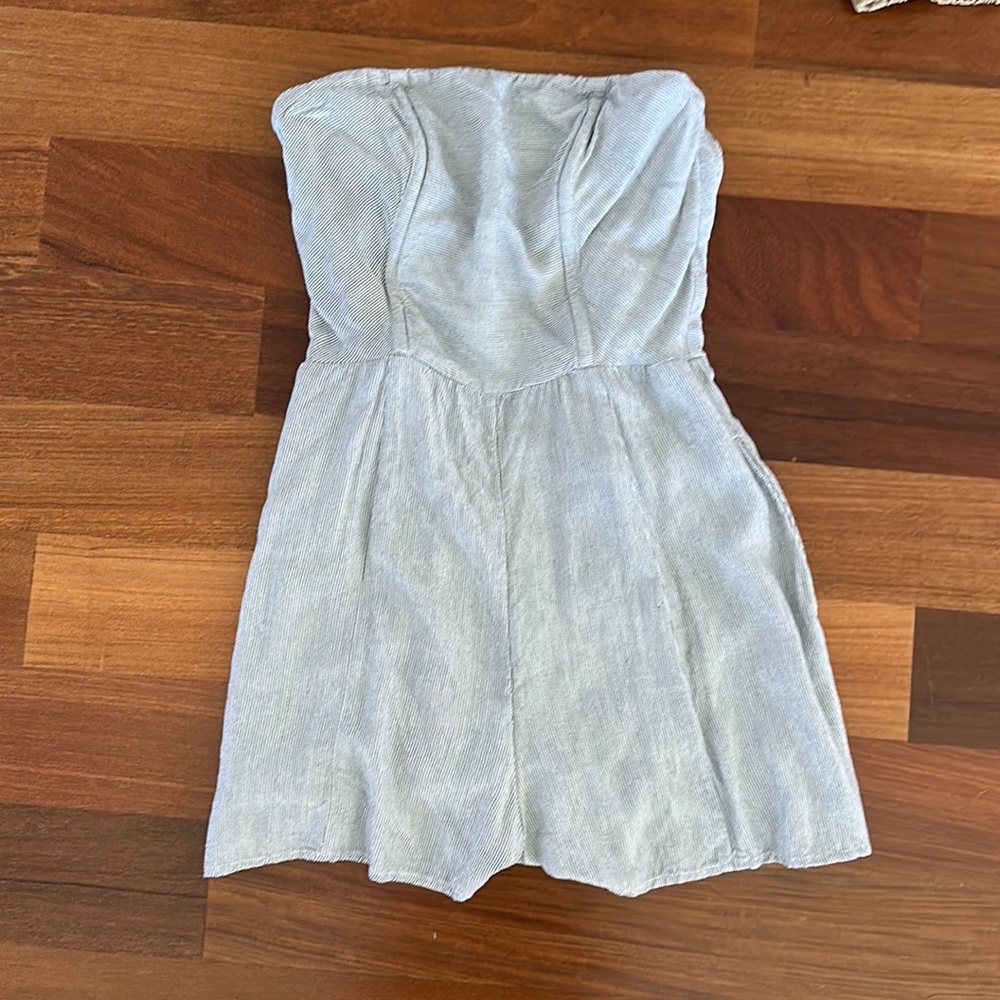 American Eagle stripped strapless romper